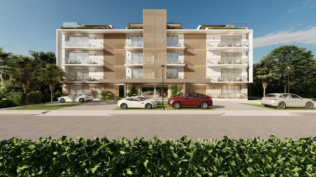 Perspectiva frontal de Bluewaves Residences